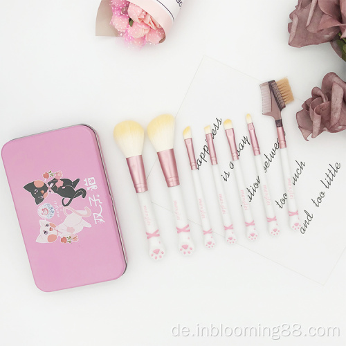 7-teiliges Lidschatten-Make-up-Pinsel-Set aus synthetischer Faser